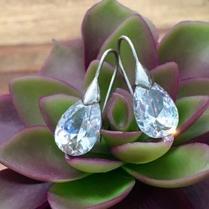 Earrings 925 Sterling silver elegant classy sparkly cubic zirconia boho dangle